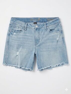 Seven7 Light Blue Distressed Denim Cutoff Shorts